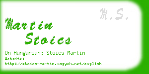 martin stoics business card